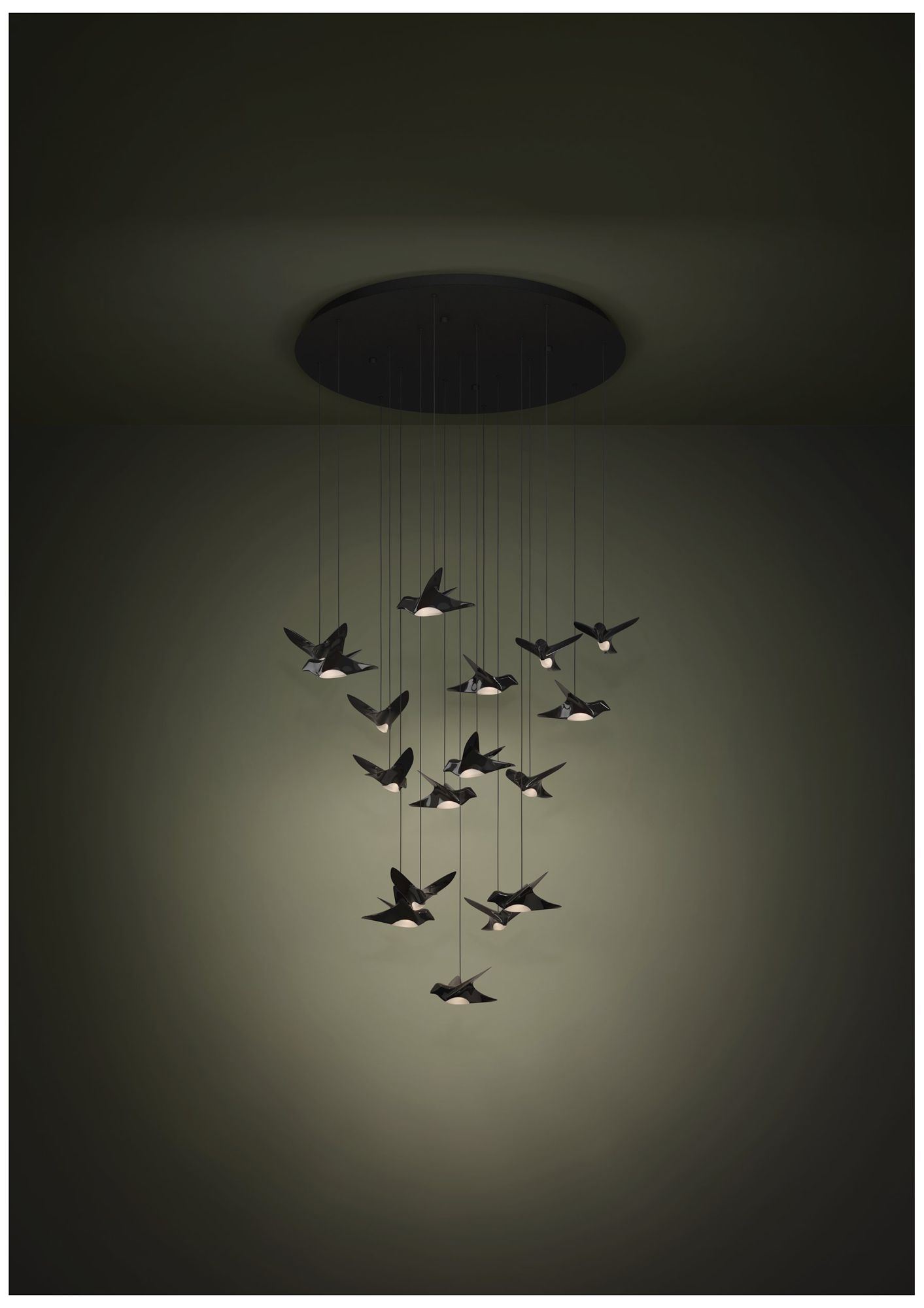 Image 5 Eglo Paratebueno 33" 17 Light Black and Black Chrome 3CCT LED Pendant more views