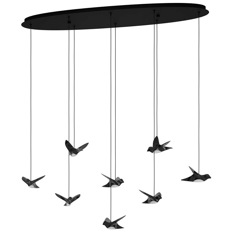 Image 1 Eglo Paratebueno 46" 8 Light Black and Black Chrome LED Pendant Light