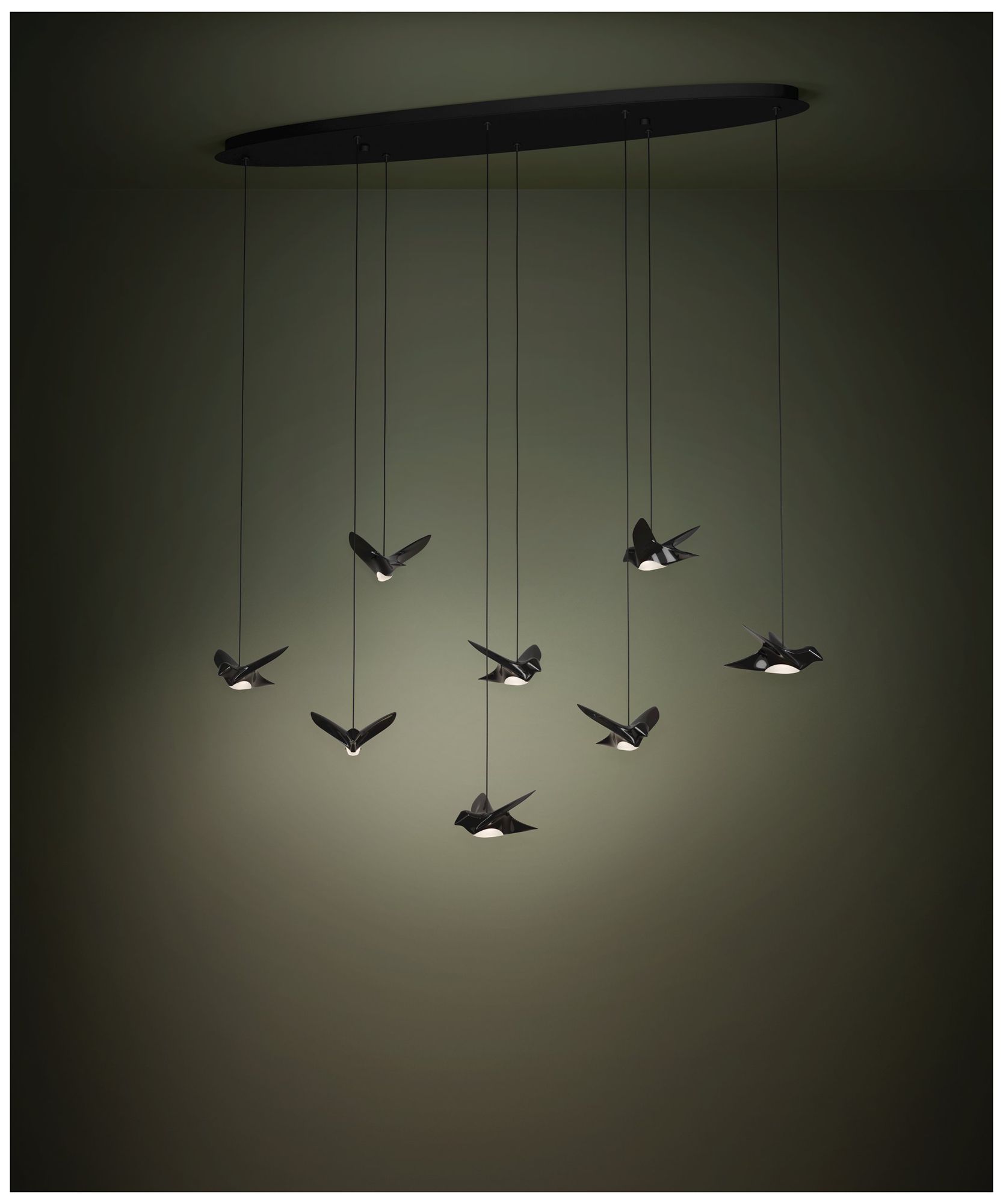 Image 5 Eglo Paratebueno 46" 8 Light Black and Black Chrome LED Pendant Light more views