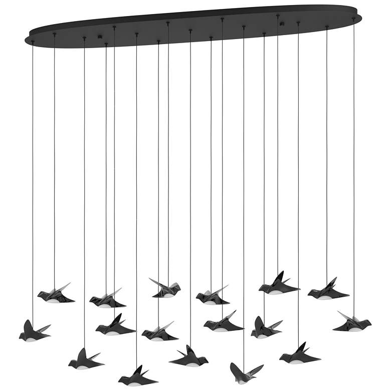 Image 1 Eglo Paratebueno 62" 17 Light Black and Black Chrome LED Pendant