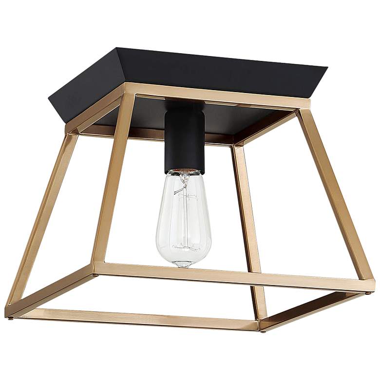 Image 2 Eglo Paulino 11 1/2"W Brushed Gold and Black Ceiling Light