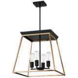 Eglo Paulino 18&quot; Wide Matte Black and Brushed Gold Pendant Light