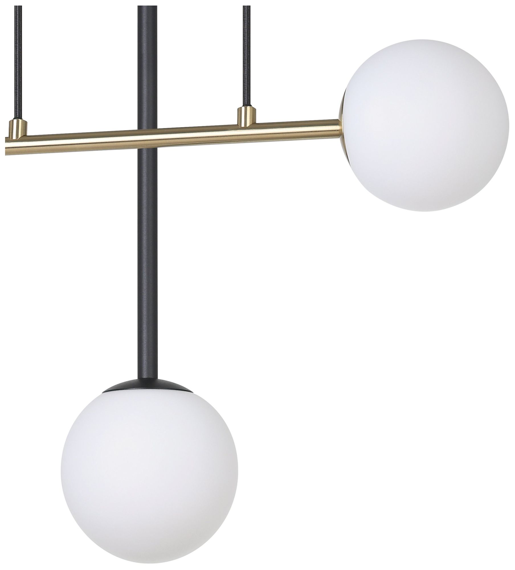 Image 4 Eglo Paz 3 Light Black & Brushed Gold Pendant with White Glass Shades more views