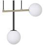 4_Eglo Paz 3 Light Black & Brushed Gold Pendant with White Glass Shades more views