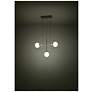 6_Eglo Paz 3 Light Black & Brushed Gold Pendant with White Glass Shades more views
