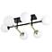 Eglo Paz 6 Light Black & Brushed Gold Semi-Flush Mount, White Glass Shades
