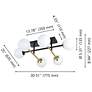 2_Eglo Paz 6 Light Black & Brushed Gold Semi-Flush Mount, White Glass Shades more views