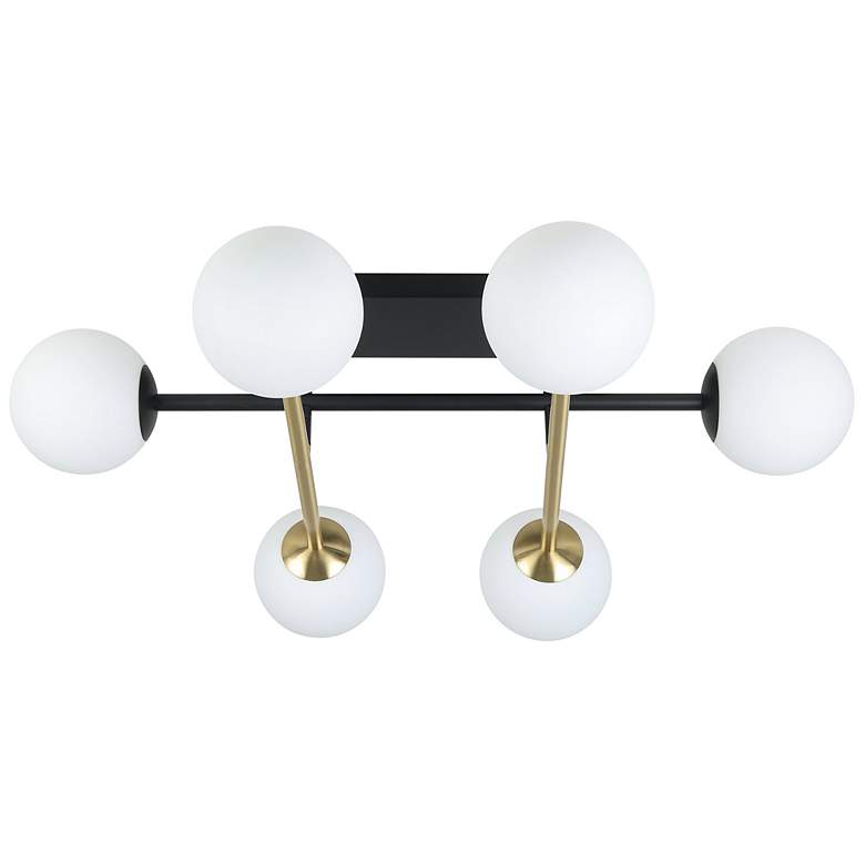 Image 3 Eglo Paz 6 Light Black & Brushed Gold Semi-Flush Mount, White Glass Shades more views