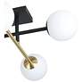 4_Eglo Paz 6 Light Black & Brushed Gold Semi-Flush Mount, White Glass Shades more views