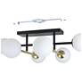 5_Eglo Paz 6 Light Black & Brushed Gold Semi-Flush Mount, White Glass Shades more views