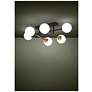 6_Eglo Paz 6 Light Black & Brushed Gold Semi-Flush Mount, White Glass Shades more views