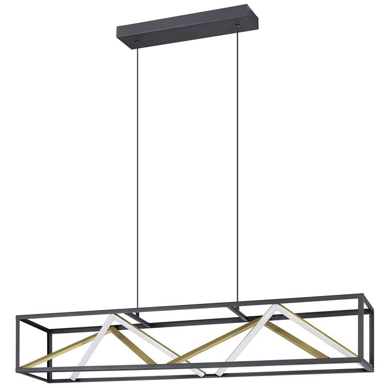 Image 1 Eglo Penela Black and Gold 3CCT LED Pendant Light