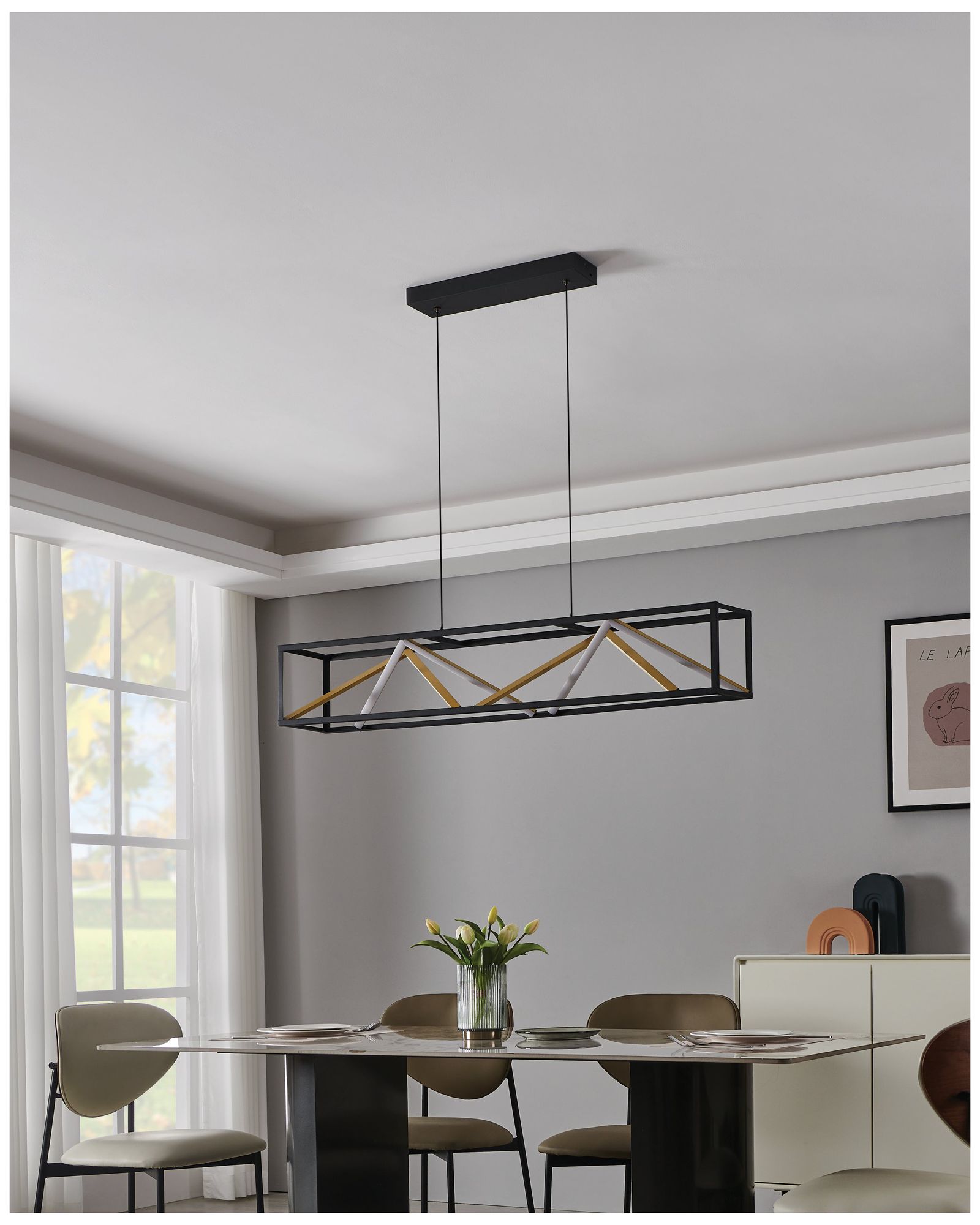 Eglo Penela Black and Gold 3CCT LED Pendant Light