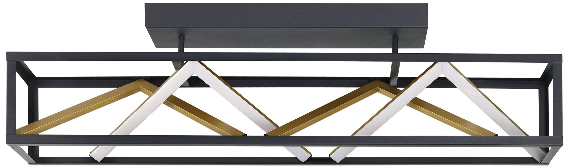 Image 3 Eglo Penela Black and Gold 3CCT LED Semi-Flush Mount more views