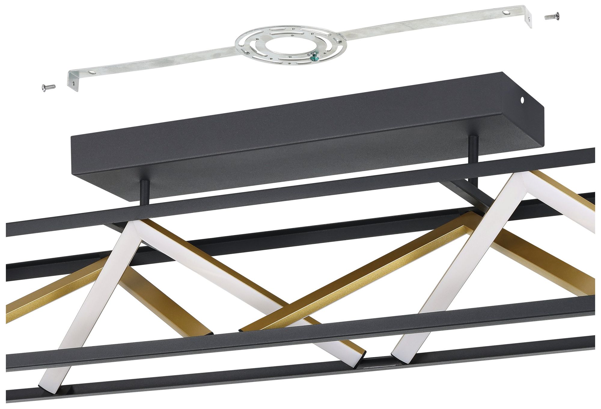 Image 5 Eglo Penela Black and Gold 3CCT LED Semi-Flush Mount more views