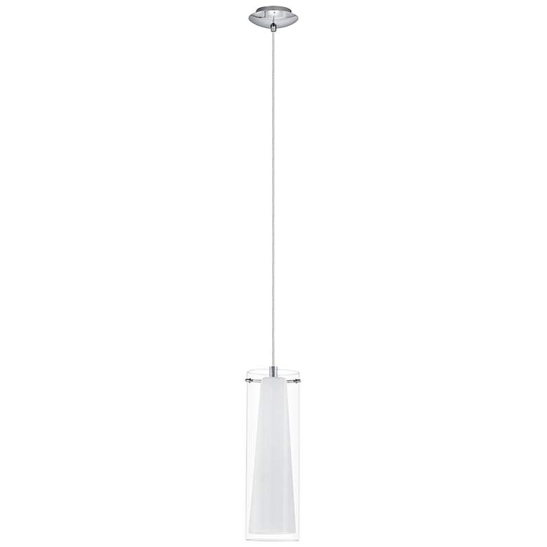 Image 4 Eglo Pinto 4 3/4 inch Wide Chrome and White Mini Pendant Light more views