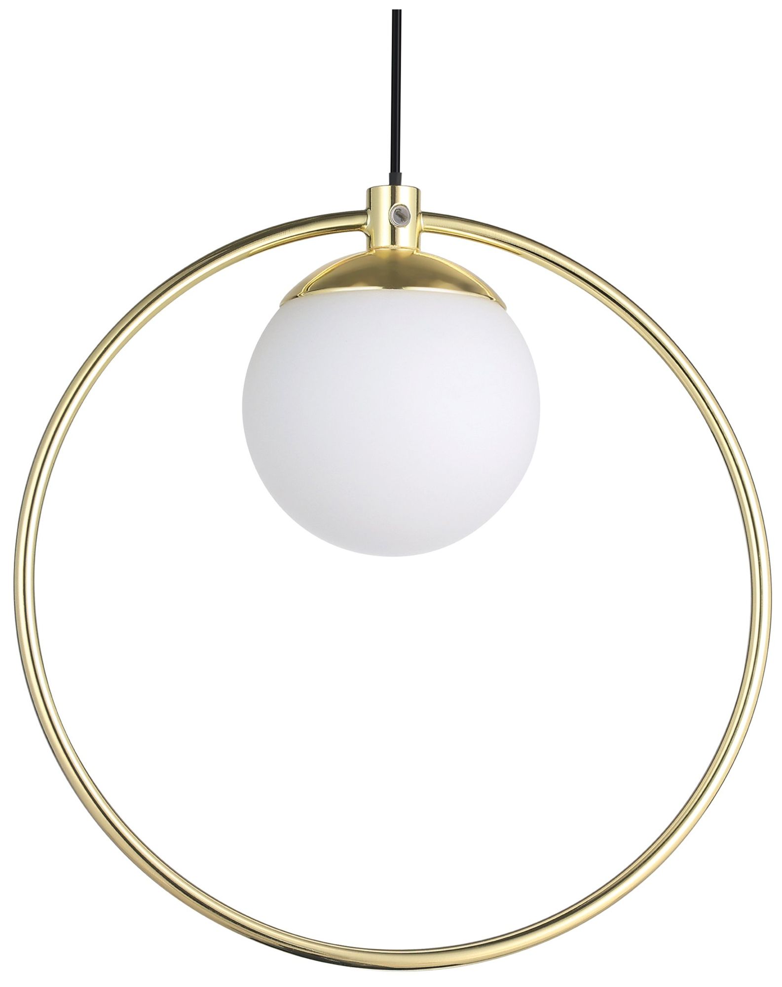 Image 3 Eglo Portocolom 1 Light Black and Brass Pendant Light w/ White Glass Shade more views