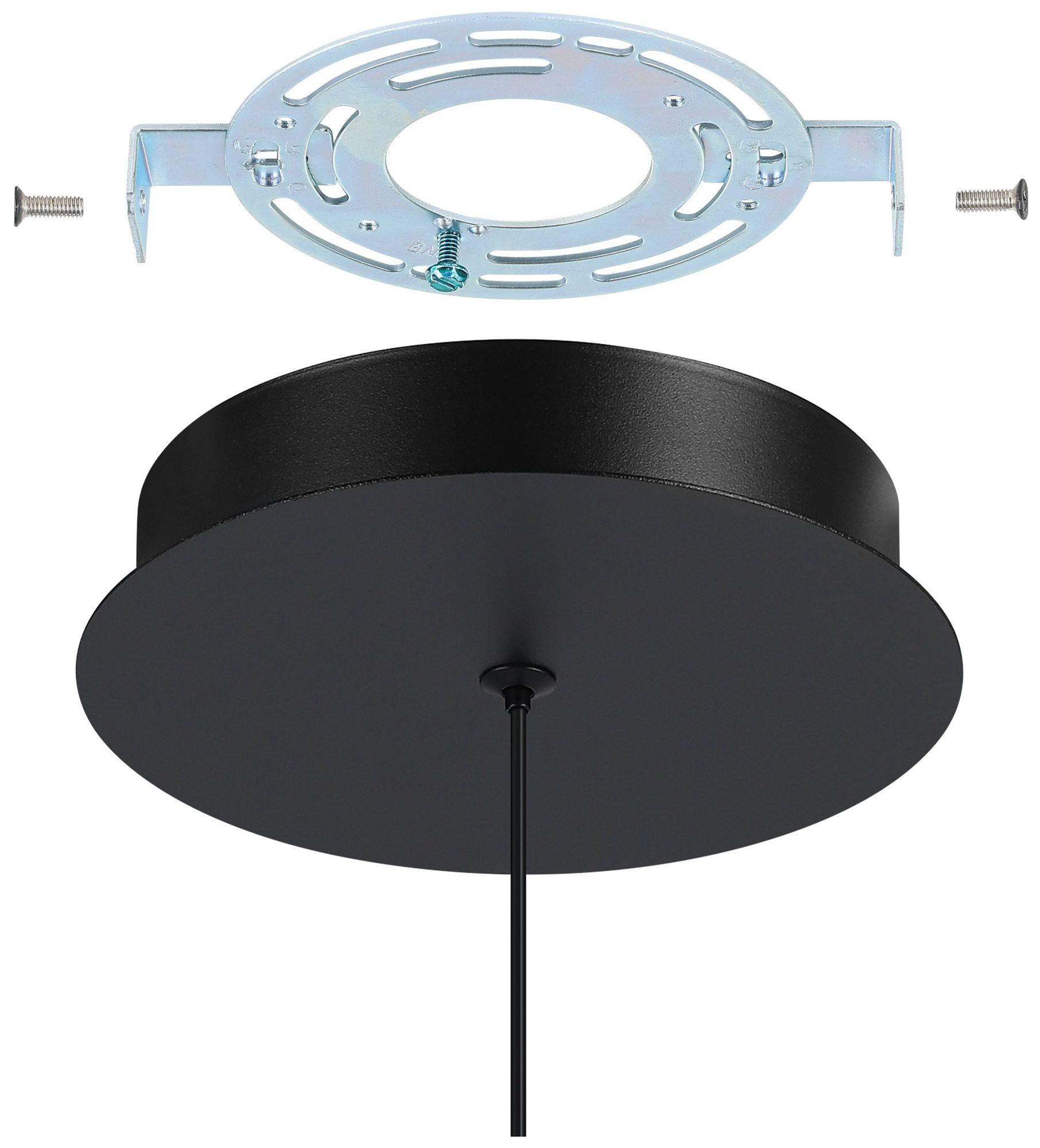 Image 4 Eglo Portocolom 1 Light Black and Brass Pendant Light w/ White Glass Shade more views