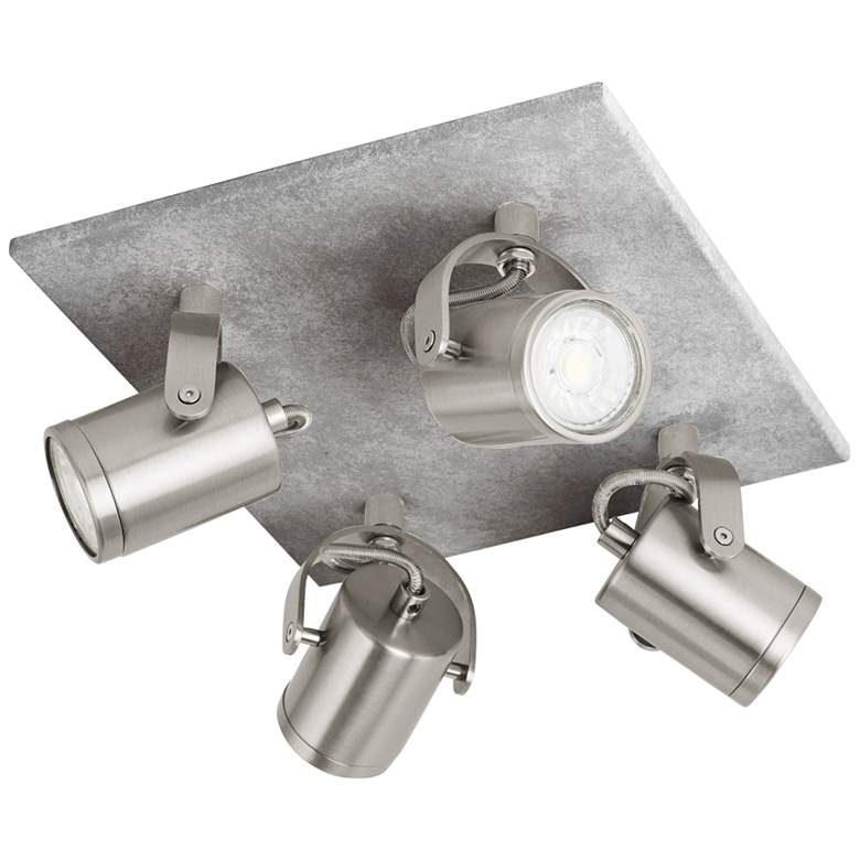 Image 1 Eglo Praceta 4-Light Concrete Gray LED Ceiling Track Fixture