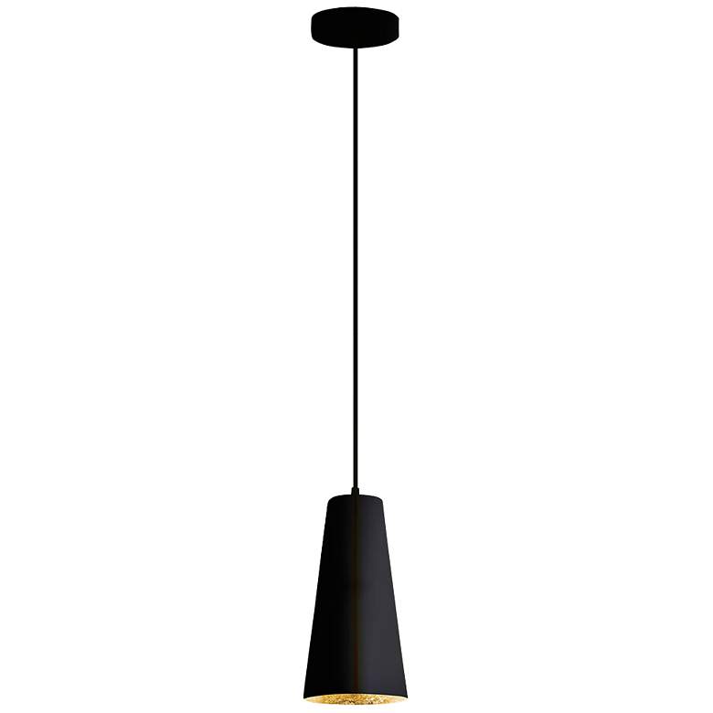 Image 2 Eglo Pratella 5" Wide Structured Black Pendant Light