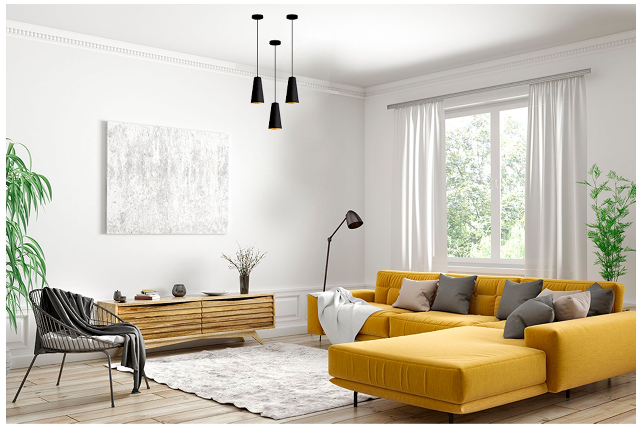 Image 5 Eglo Pratella 5" Wide Structured Black Pendant Light more views