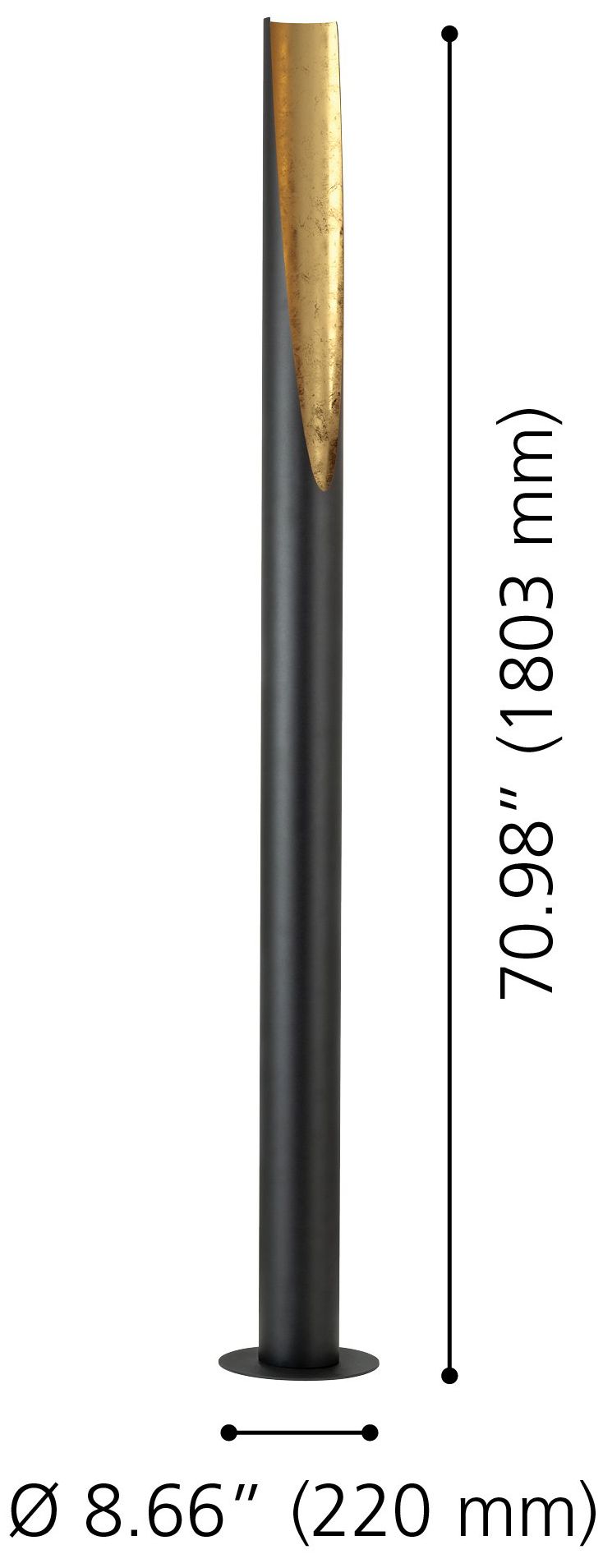 Image 2 Eglo Prebone 71-inch Black and Gold Leaf more views