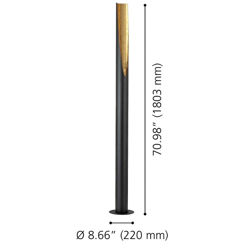 Image 2 Eglo Prebone 71-inch Black and Gold Leaf more views