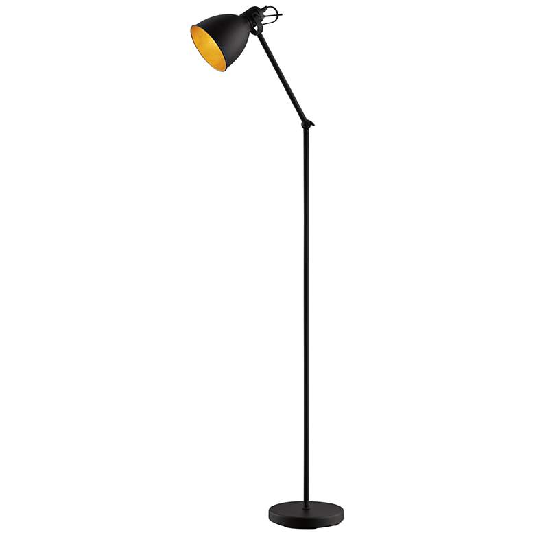 Image 1 Eglo Priddy 2 Black Metal Adjustable Floor Lamp