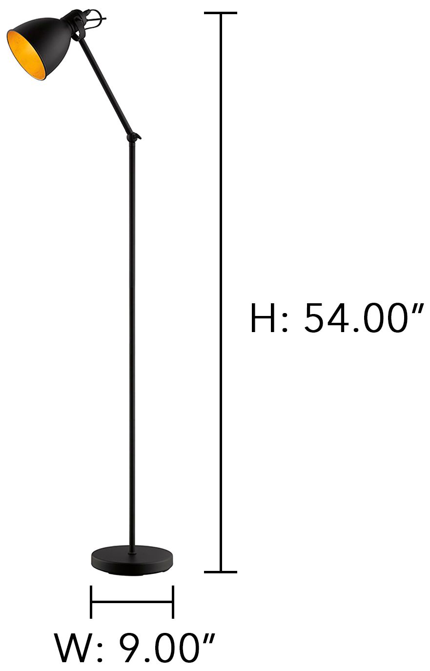 Image 3 Eglo Priddy 2 Black Metal Adjustable Floor Lamp more views
