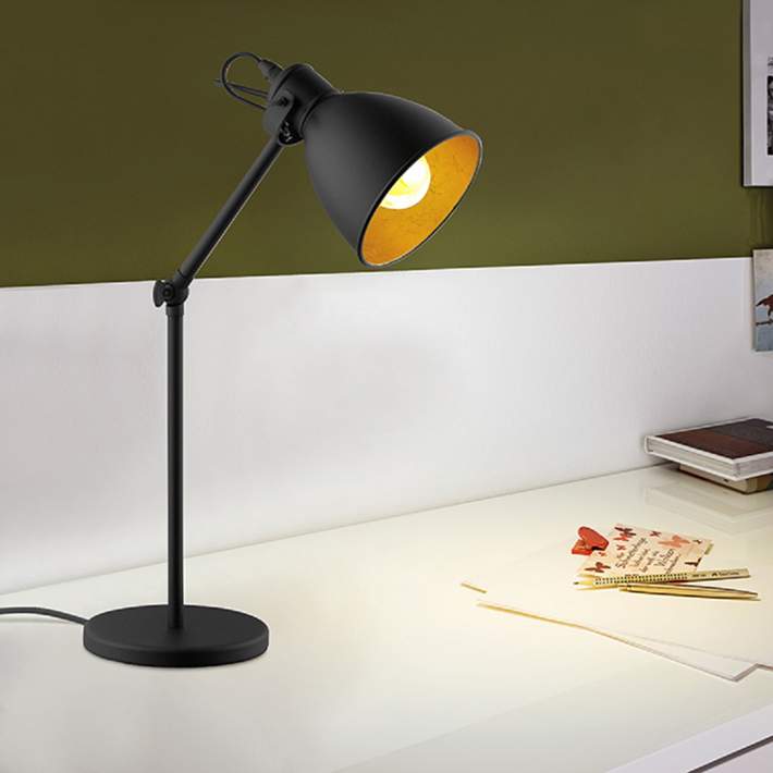 karton Document globaal Eglo Priddy 2 Black Metal Modern Adjustable Desk Lamp - #92A58 | Lamps Plus