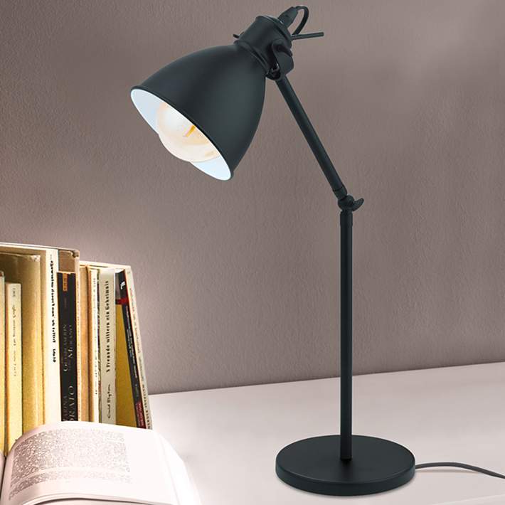 Priddy Black Metal Adjustable Desk Lamp #91Y49 | Plus