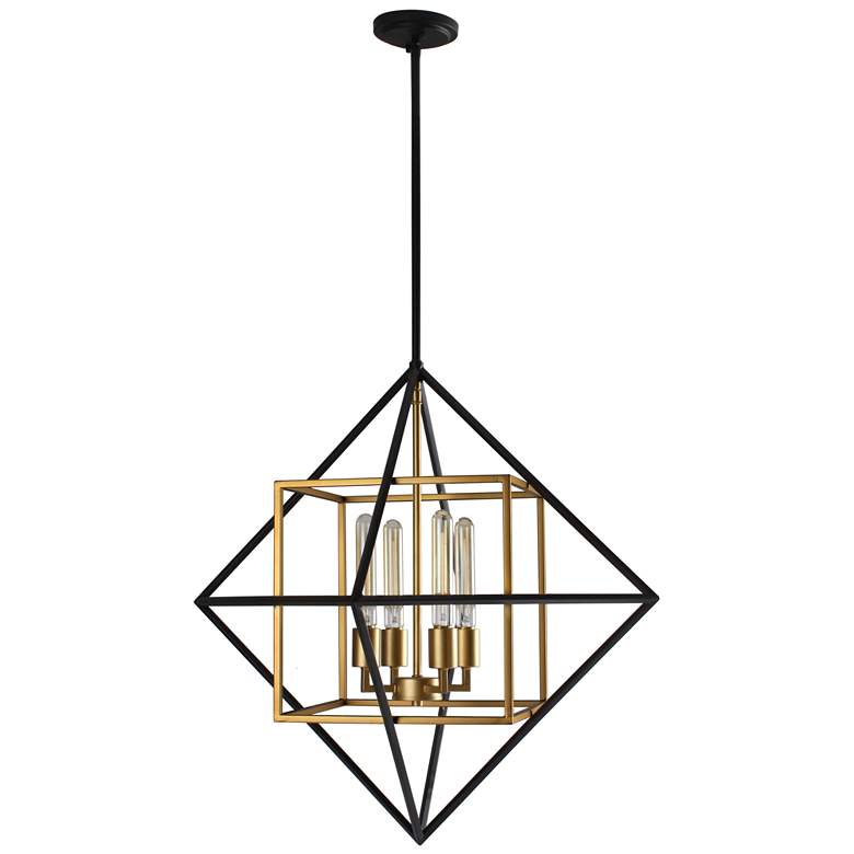 Image 1 EGLO Pryor 4-Light Antique Gold and Black Pendant Light