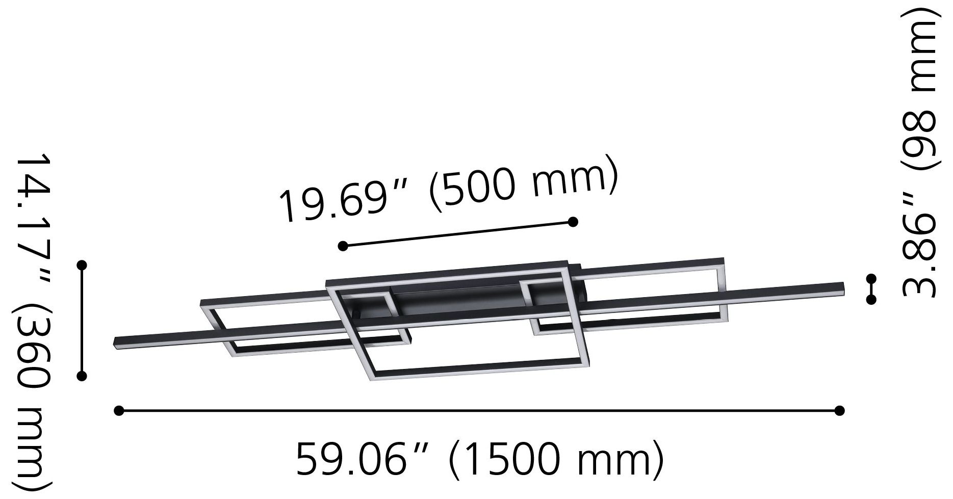 Image 2 Eglo Puebla 59-inch Black 3CCT LED Flush Mount more views