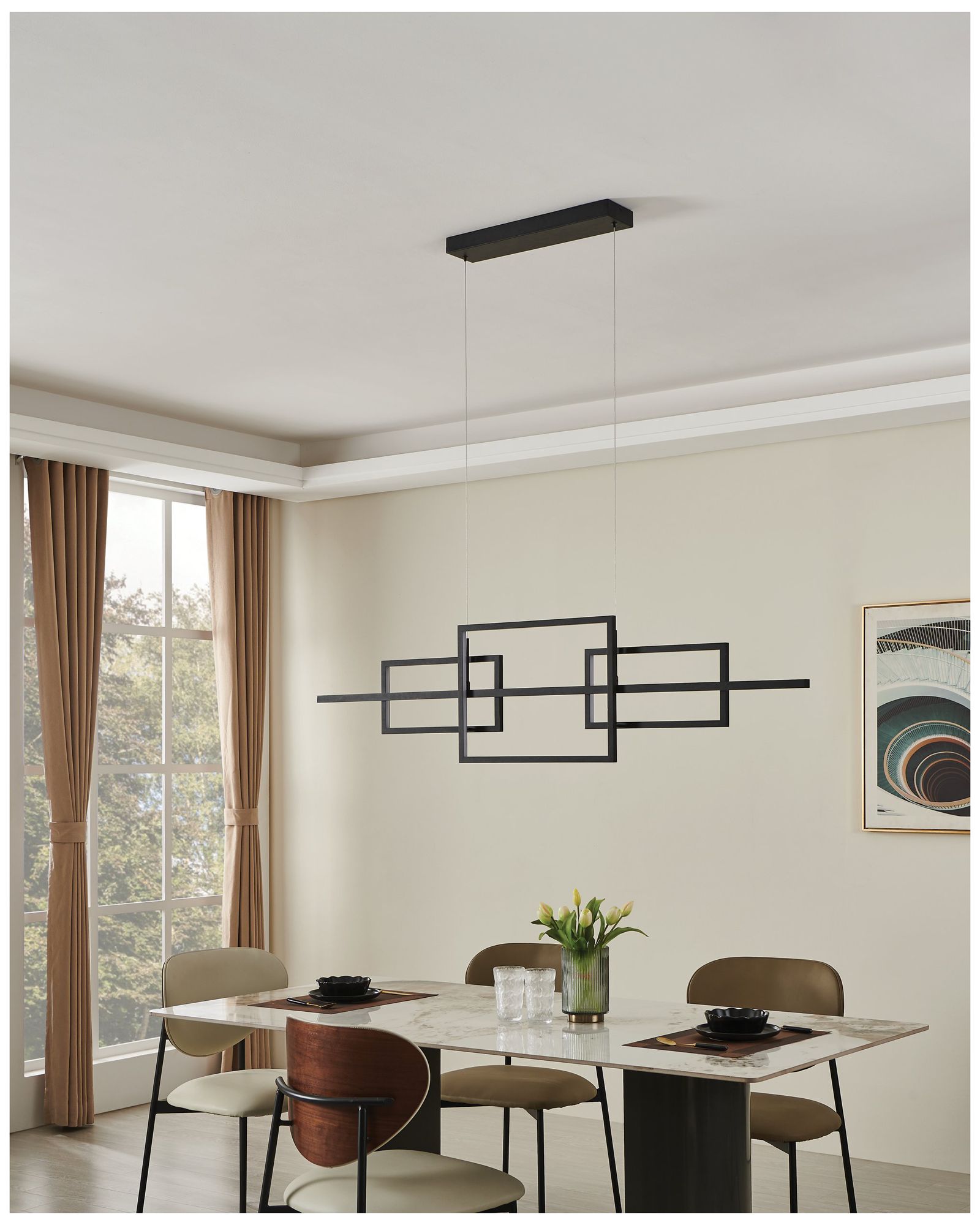 Eglo Puebla 59 inch Black 3CCT LED Pendant Light