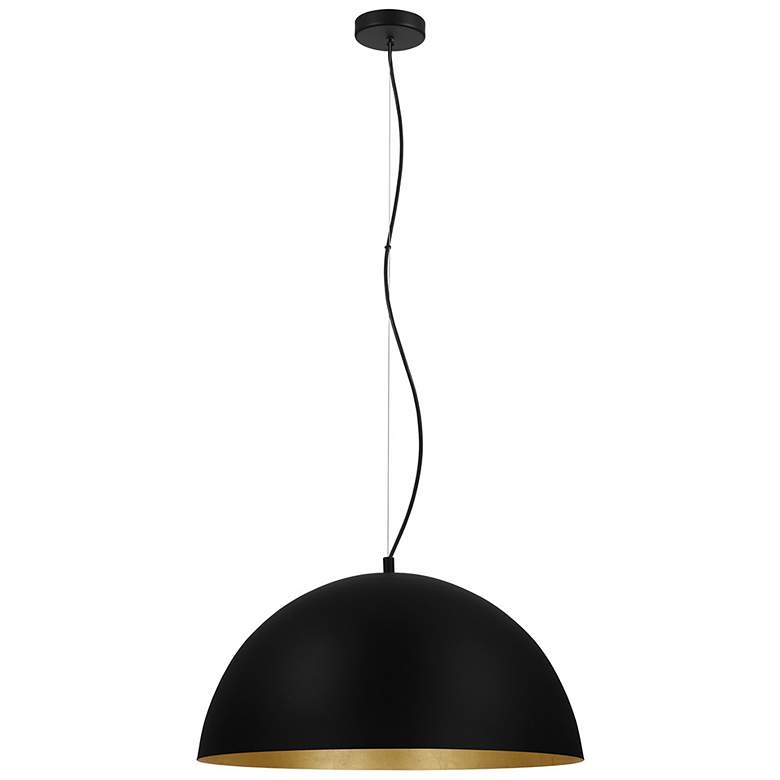 Image 1 Eglo Rafaelino 23.62" Wide Black and Gold Leaf Pendant Light