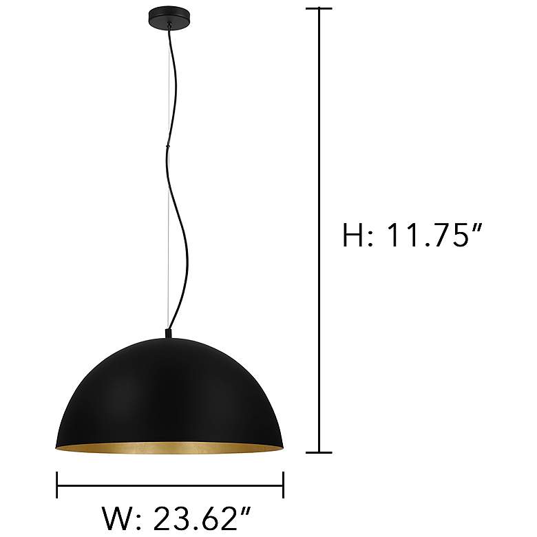 Image 2 Eglo Rafaelino 23.62" Wide Black and Gold Leaf Pendant Light more views