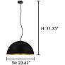2_Eglo Rafaelino 23.62" Wide Black and Gold Leaf Pendant Light more views