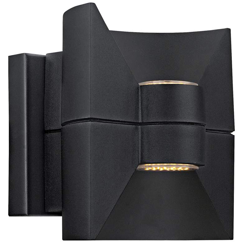 Image 1 Eglo Redondo 6 1/2" Wide Black LED Outdoor Wall Light