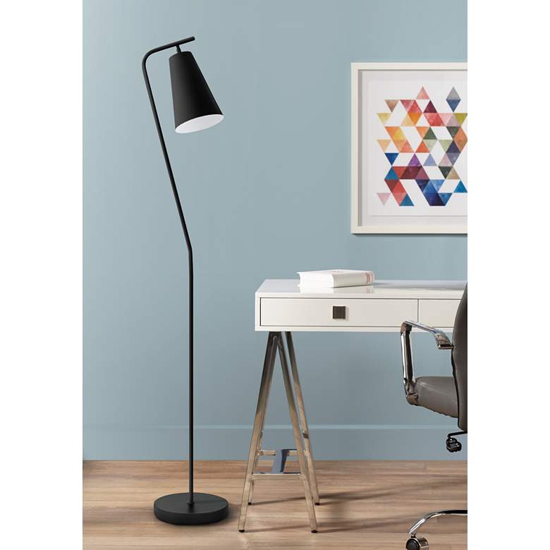 Image 1 Eglo Rekalde Black Metal Floor Lamp