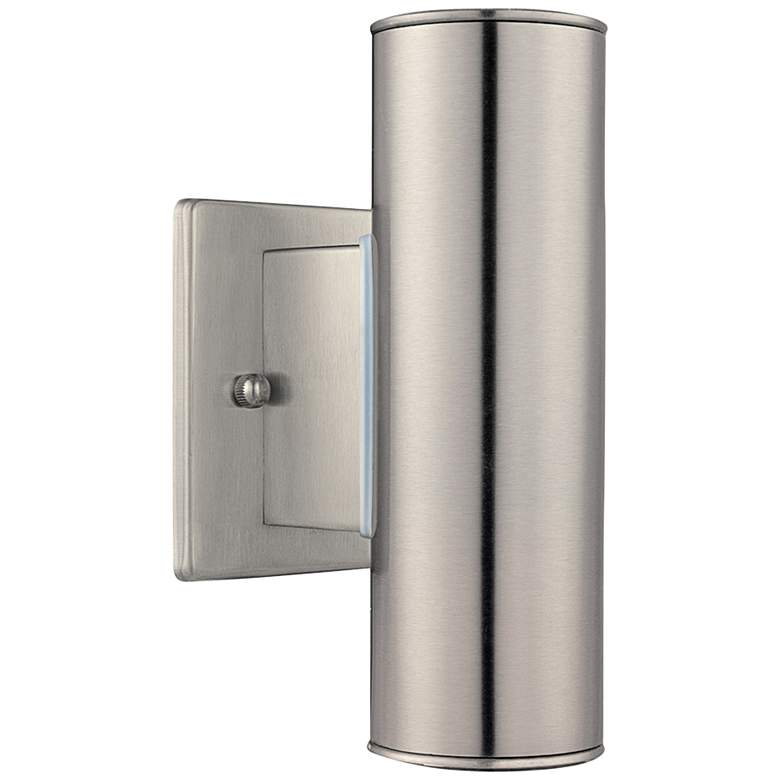 Image 1 Eglo Riga 8 inch High Stainless Steel Up-Down Outdoor Wall Light