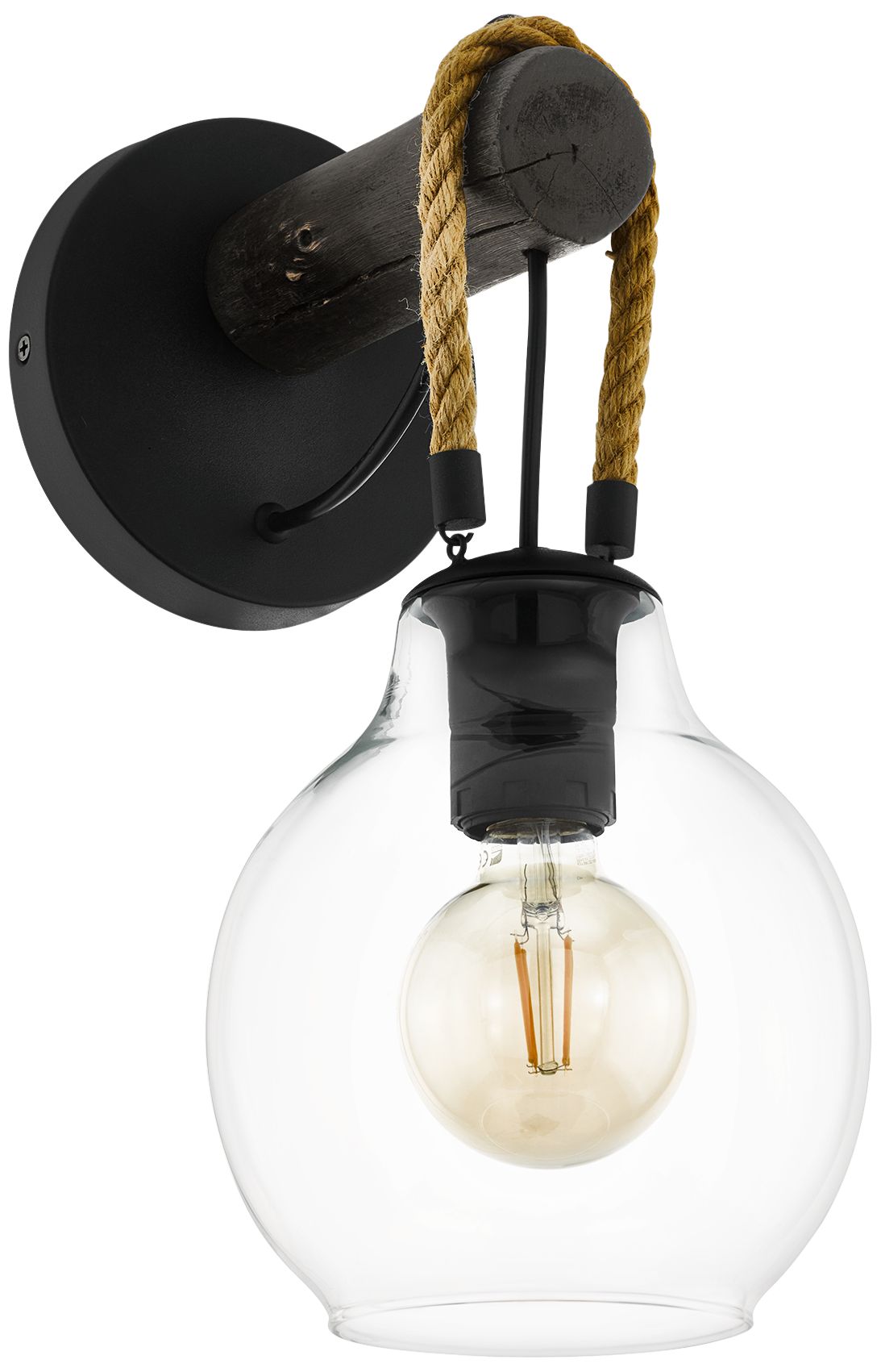 Image 2 Eglo Roding 14" High Structured Black Dual Mount Wall Sconce