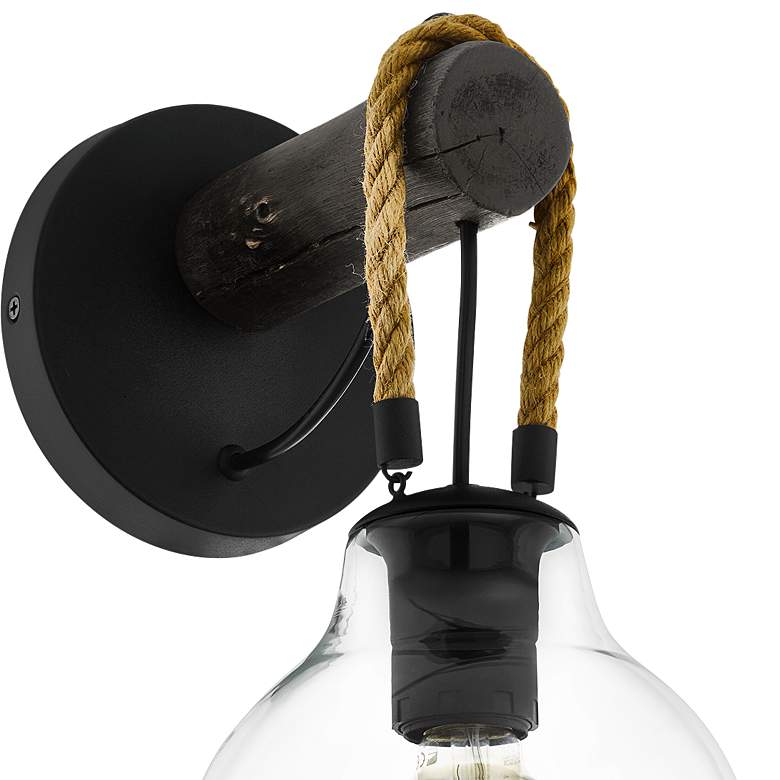 Image 3 Eglo Roding 14" High Structured Black Wall Sconce more views