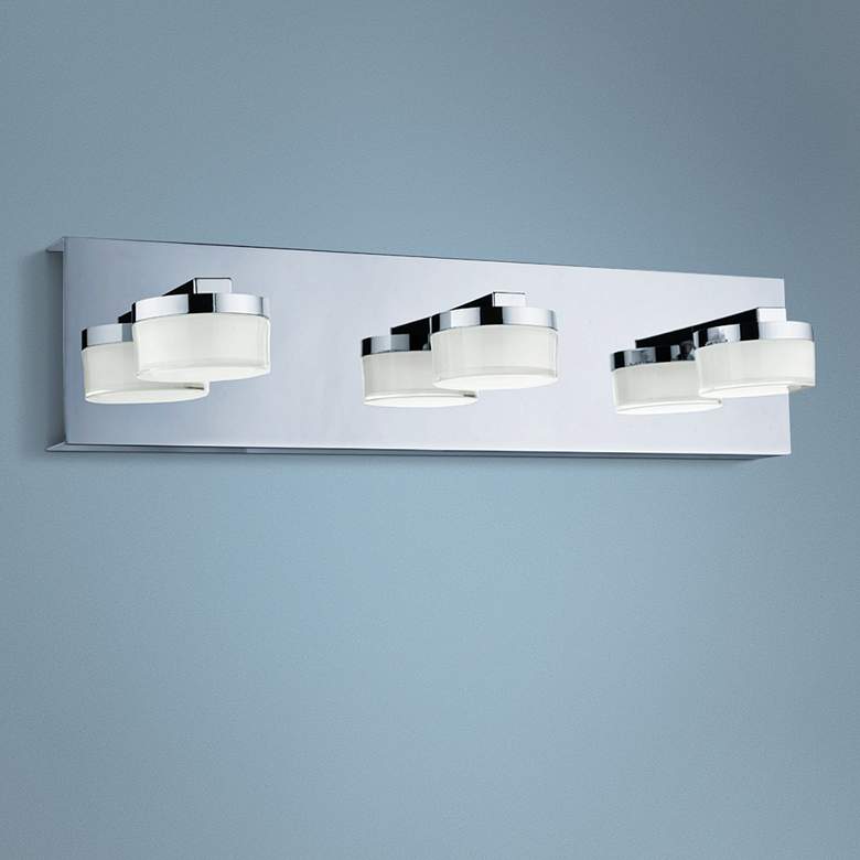 Image 1 Eglo Romendo 17 3/4 inch Wide Chrome 3-Light LED Bath Light