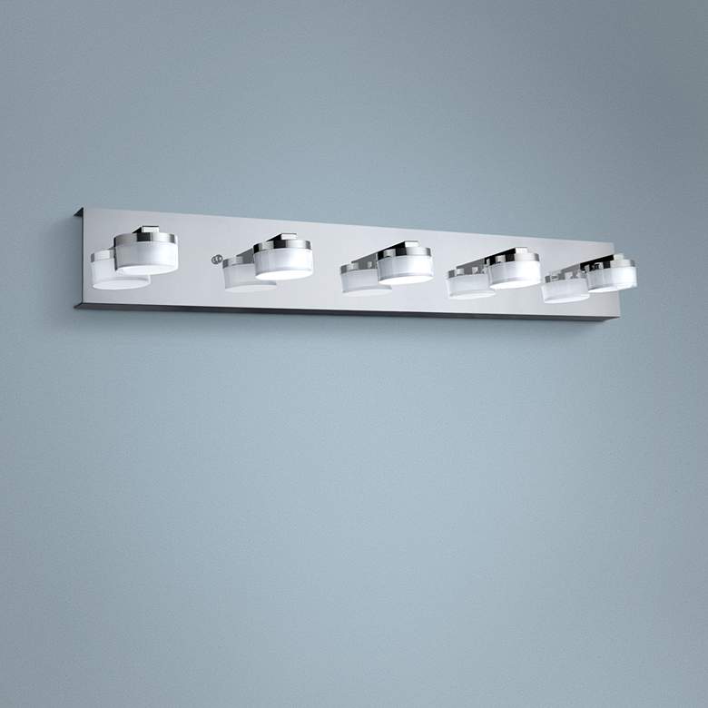 Image 1 Eglo Romendo 31" Wide Chrome 5-Light LED Bath Light