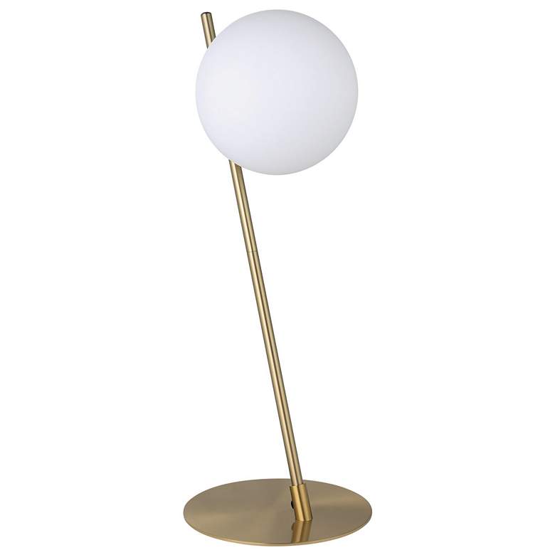Image 1 Eglo Rondo 4 22" Brushed Gold Table Lamp with White Glass Shade