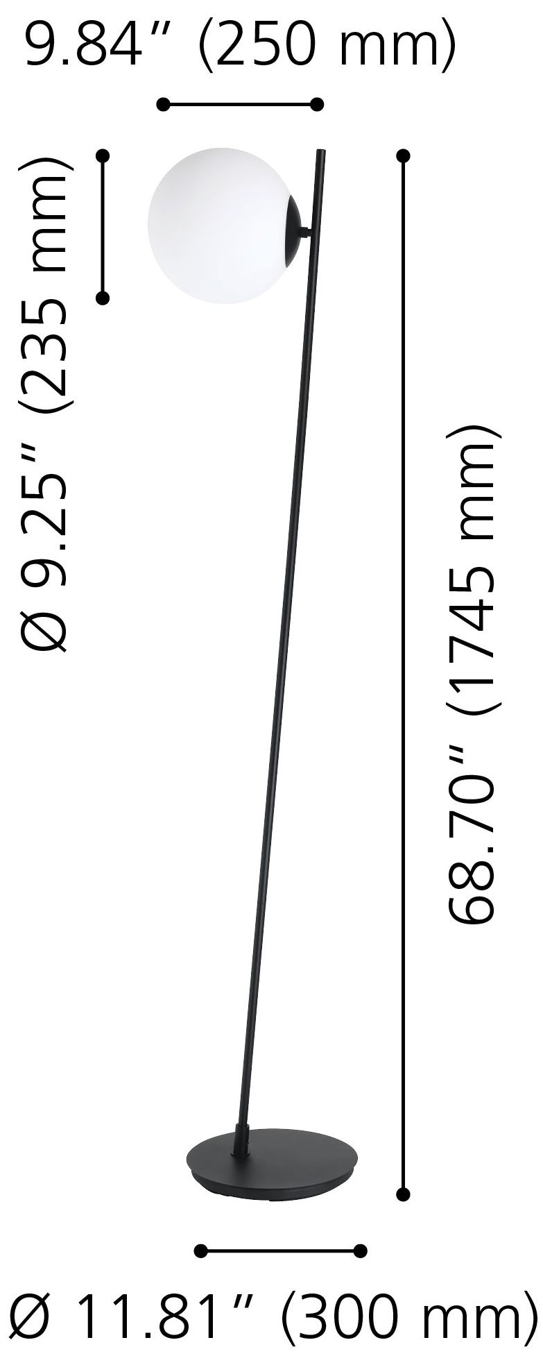 Image 6 Eglo Rondo 4 68-inch Black Floor Lamp wi more views