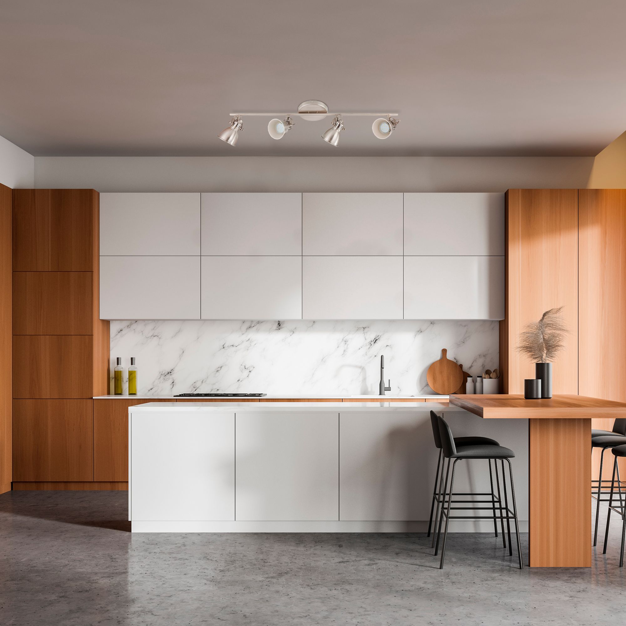 Eglo Seras 2 4-Light Satin Nickel Track Fixture