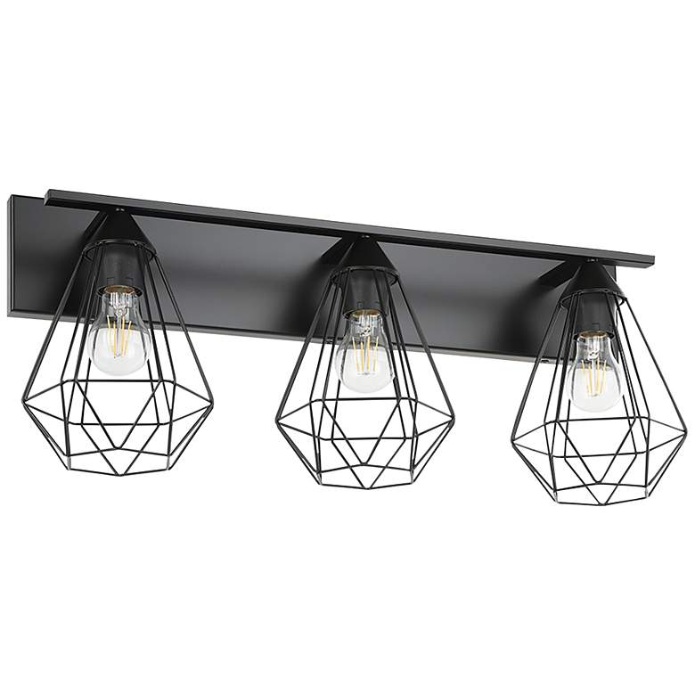Image 3 Eglo Tarbes 25 1/4" Wide Matte Black 3-Light Bath Light