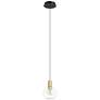 1_Eglo Terque 1 Light Black & Brushed Gold LED Pendant Light w/ Glass Shade