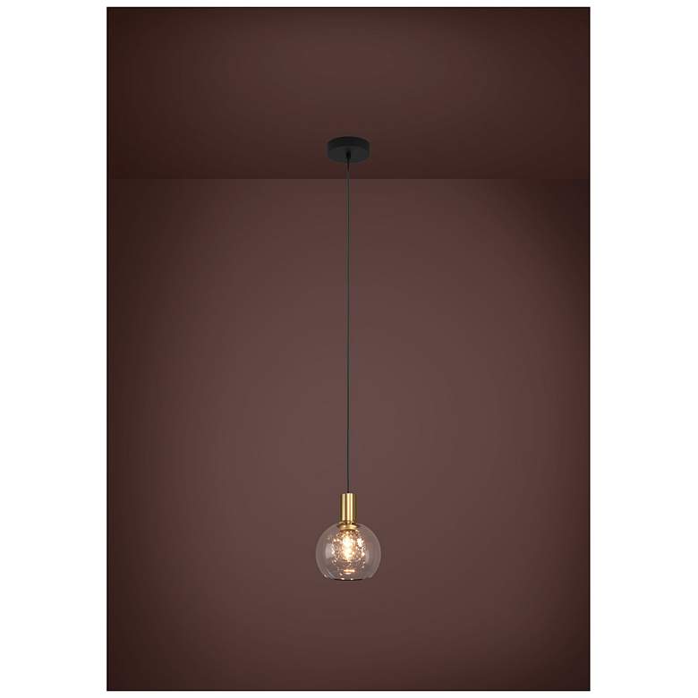Image 5 Eglo Terque 1 Light Black & Brushed Gold LED Pendant Light w/ Glass Shade more views